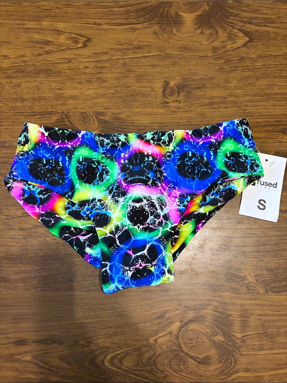 Neon Tie-Dye Hipster scrunch Bikini Bottom -  bright